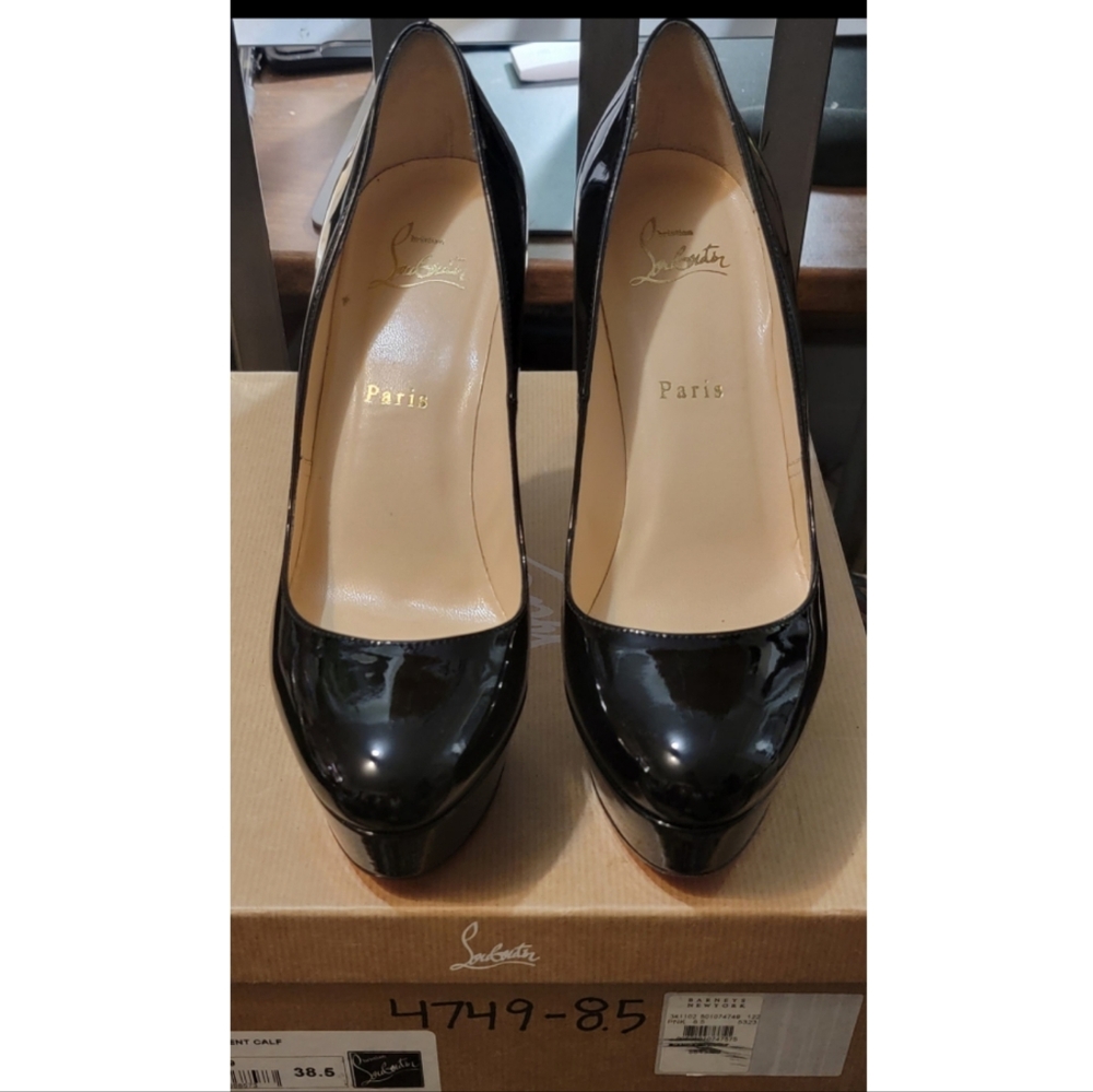 Christian Louboutin Bianca 120 Patent Calf Black 38.5 US8 1/2